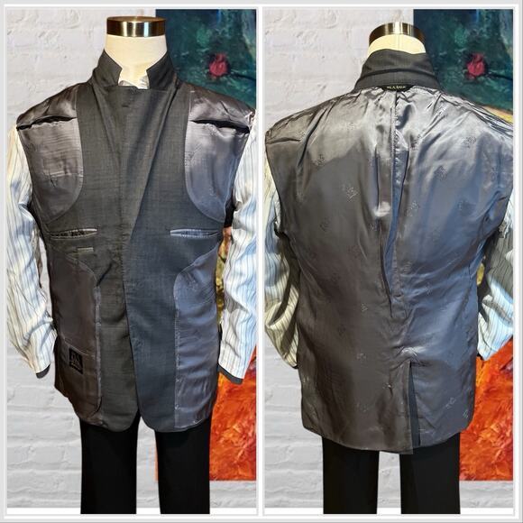 Jos A Bank Signature Gold 43R Gray Burnt Orange Plaid Blazer Jacket Suit Coat - Picture 12 of 13